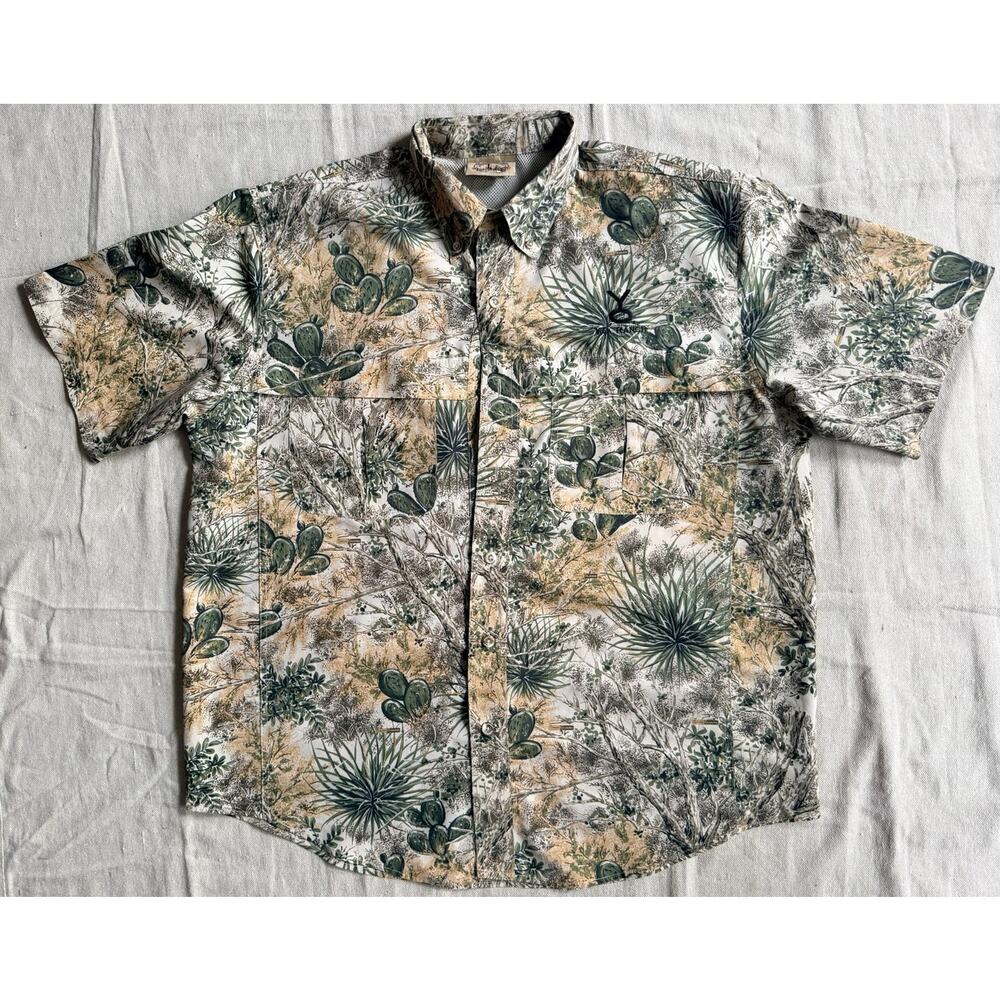 Game Guard Men's Desert Cactus Camo Vented Fishing Shirt Size Medium Outdoor